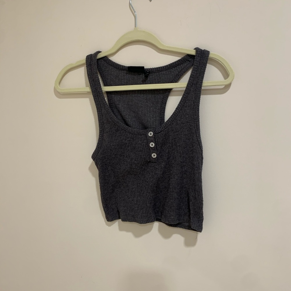 Urban outfitters knitted racer back crop top